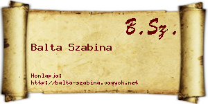 Balta Szabina névjegykártya