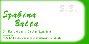 szabina balta business card